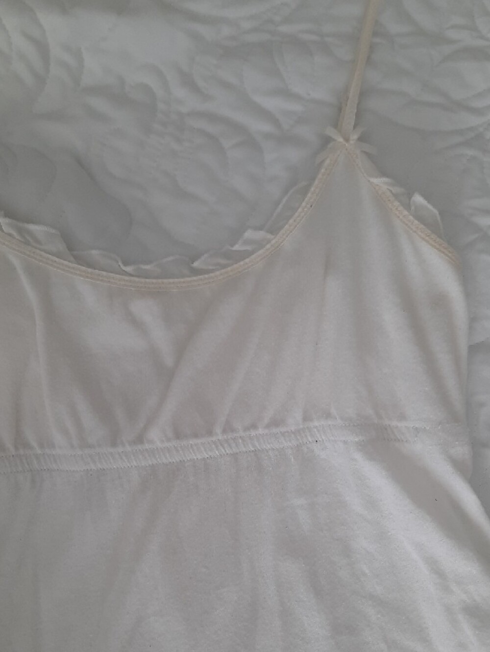American Eagle Outfitters White Cotton Scalloped-Edge Camisole - Picture 5 of 5